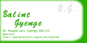 balint gyenge business card